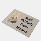 Dogs Welcome People Tolerated Fun Hondenliefhebber Deurmat (Schuin)