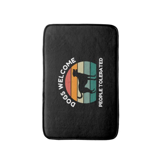 Dogs Welcome, People Tolerated - Funny Dog Lover Badmat (Voorkant Verticaal)