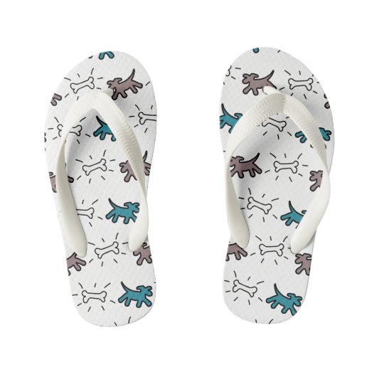 Dogs White Botten Graffiti Style Kinder flip flop  (Voetbed)