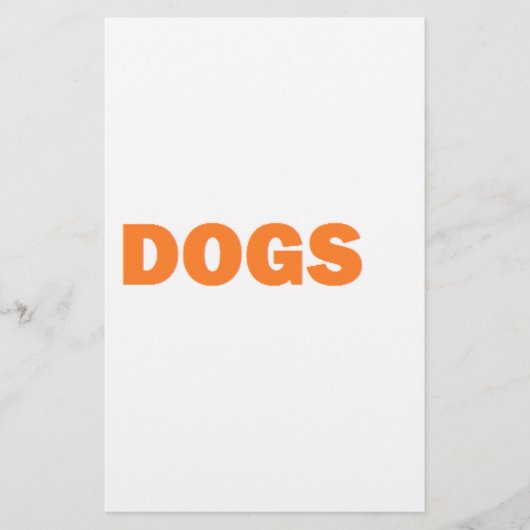 DOGS-woord in geel Briefpapier (Voorkant)