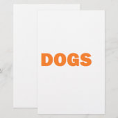 DOGS-woord in geel Briefpapier (Voorkant / Achterkant)