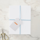 DOGS-woord in geel Cadeaulabel (Met Touw)