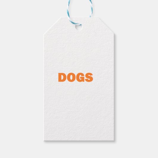 DOGS-woord in geel Cadeaulabel (Voorkant)