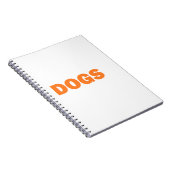 DOGS-woord in geel Notitieboek (Rechterzijde)