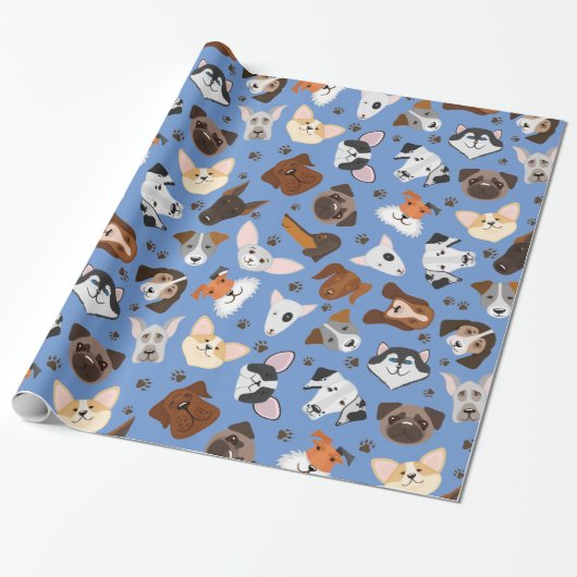 Dogs Wrapping Paper Cadeaupapier (Uitgerold)