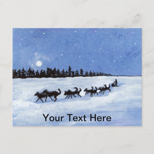 Dogsled Briefkaart (Voorkant)