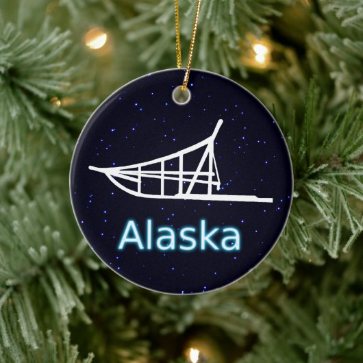 Dogsled Keramisch Ornament (Boom)