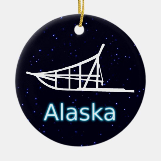 Dogsled Keramisch Ornament (Voorkant)