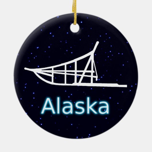 Dogsled Keramisch Ornament (Achterkant)