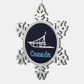 Dogsled Tin Sneeuwvlok Ornament (Rechts)