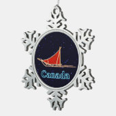 Dogsled Tin Sneeuwvlok Ornament (Rechts)