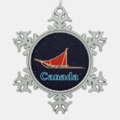 Dogsled Tin Sneeuwvlok Ornament (Voorkant)