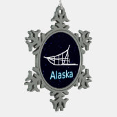 Dogsled Tin Sneeuwvlok Ornament (Links)