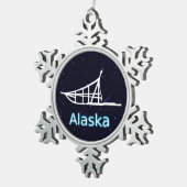 Dogsled Tin Sneeuwvlok Ornament (Rechts)