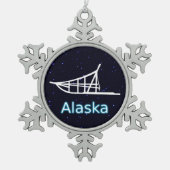 Dogsled Tin Sneeuwvlok Ornament (Voorkant)