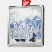Dogsledding Metalen Ornament (Links)