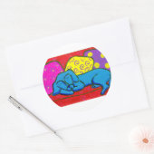 DogTired Ronde Sticker (Envelop)