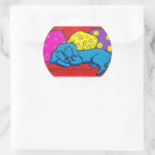 DogTired Ronde Sticker (Tas)