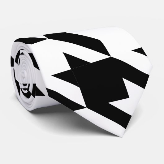 Dogtooth, Houndstooth-patroon in zwart-wit Stropdas (Opgerold)