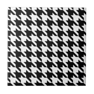 Dogtooth, Houndstooth-patroon in zwart-wit Tegeltje