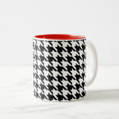 Dogtooth, Houndstooth-patroon in zwart-wit Tweekleurige Koffiemok (Voorkant rechts)