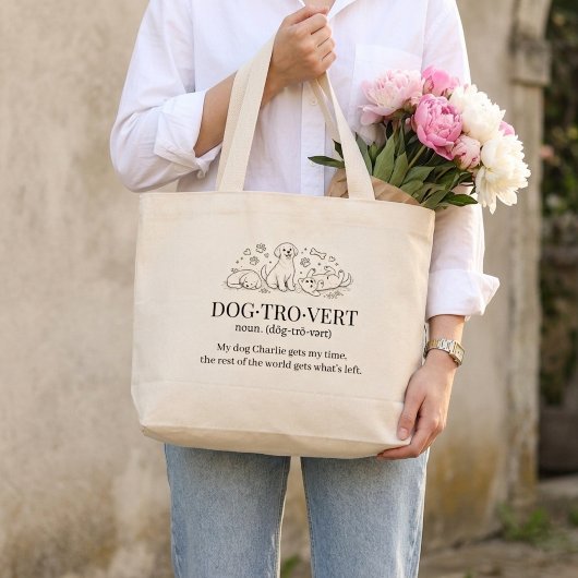 Dogtrovert Cute Funny Text Dog Introverts Tote Bag