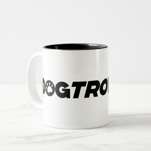 Dogtrovert - de introverte hondeneigenaar tweekleurige koffiemok (Voorkant links)