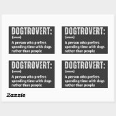 Dogtrovert Definitie Grappige Introverte Hond Oude Rechthoekige Sticker (Vel)