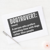 Dogtrovert Definitie Grappige Introverte Hond Oude Rechthoekige Sticker (Envelop)