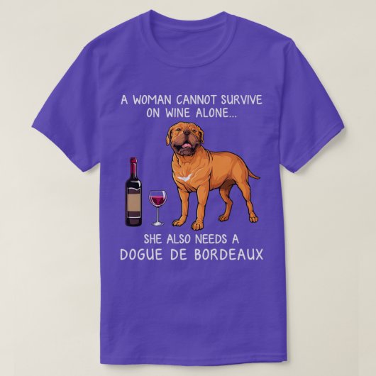 Dogue Bordeaux en wine Funny dog T-shirt (Design voorkant)