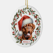 Dogue de Bordeaux Ceramic Circle Ornament (Rechts)
