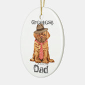 Dogue de Bordeaux Dad Ceramic Ornament (Links)