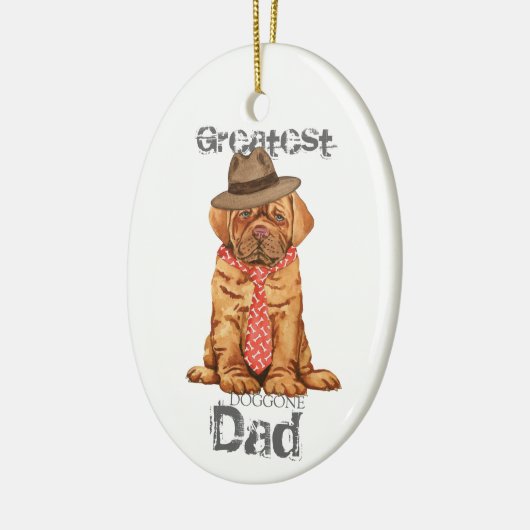 Dogue de Bordeaux Dad Ceramic Ornament (Links)