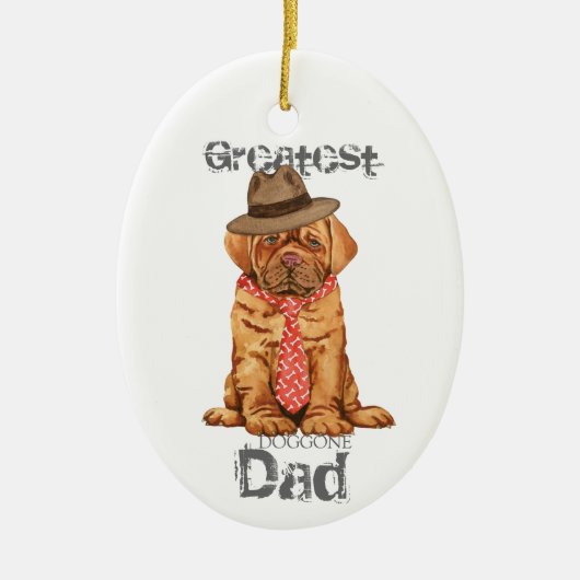 Dogue de Bordeaux Dad Ceramic Ornament (Voorkant)
