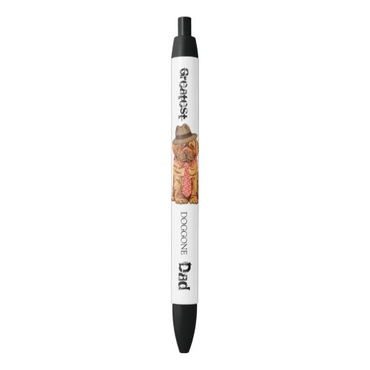 Dogue de Bordeaux Dad Zwarte Inkt Pen (Voorkant Verticaal)
