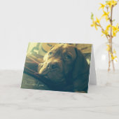 Dogue de Bordeaux Denkt aan jou Kaart (Gele Bloem)