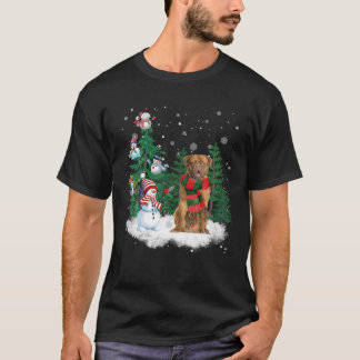 Dogue de Bordeaux Dog kerstmis snowman - boom T-shirt
