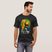 Dogue de Bordeaux en Gele Maan Halloween Grappig T-shirt (Voorkant volledig)