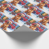 Dogue de Bordeaux Firefighter Station Santa Hat Cadeaupapier (Hoek)