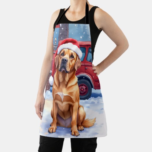 Dogue de Bordeaux Firefighter Station Santa Hat Schort (Insitu)