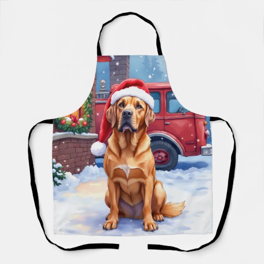 Dogue de Bordeaux Firefighter Station Santa Hat Schort (Voorkant)