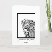 Dogue DE Bordeaux - Franse Mastiff Feestdagen Kaart (Achterkant)