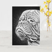Dogue DE Bordeaux - Franse Mastiff Kaart (Gele Bloem)