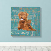 Dogue de Bordeaux - French Mastiff Canvas Afdruk (Insitu (Houten vloer))