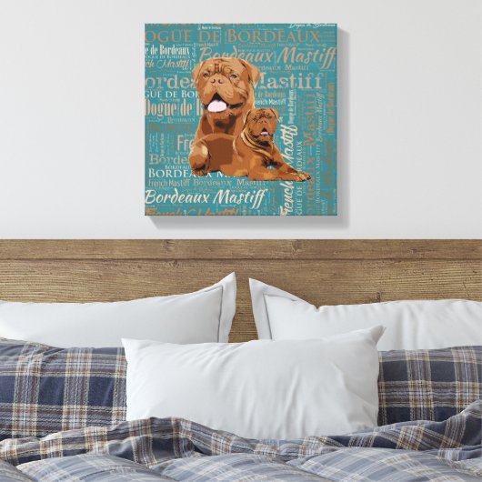 Dogue de Bordeaux - French Mastiff Canvas Afdruk (Insitu (Slaapkamer))