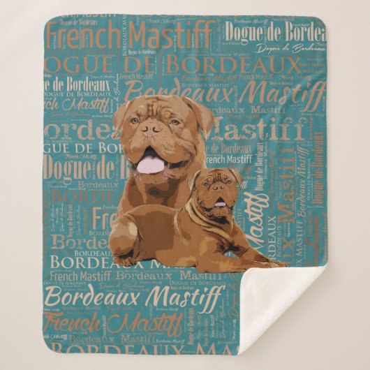 Dogue de Bordeaux - French Mastiff Sherpa Deken (Voorkant)