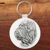 Dogue De Bordeaux - French Mastiff Sleutelhanger (Voorkant)