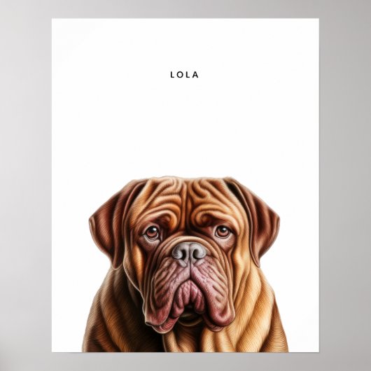 Dogue de Bordeaux gepersonaliseerde print (Voorkant)