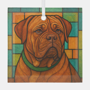 Dogue de Bordeaux "Glas in lood" Glas Ornament