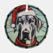 Dogue de Bordeaux Glas in Lood Kerstmis Ornament (Achterkant)